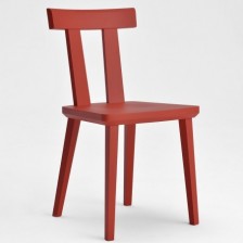 Sedia in legno di design colore rosso
