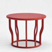 Tavolino da salotto in legno di design colore rosso