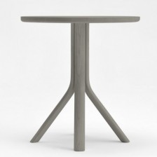 Tavolo in legno con base centrale colore greige