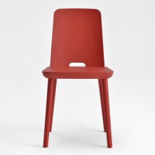 Sedia in legno massello moderna colore rosso