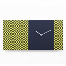 Orologio di design da muro giallo e blu