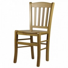 Sedia in legno classica da cucina con sedile in legno o paglia