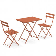 Set giardino tavolo e sedie - rosso acero