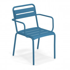 Sedia con braccioli per esterno - colore azzurro marina