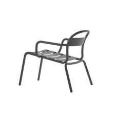 Sedia lounge in alluminio da esterno - colore grigio scuro