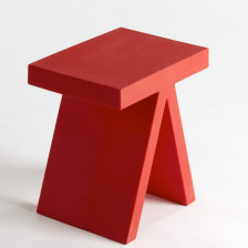 Tavolino geometrico per interno ed esterno colore rosso