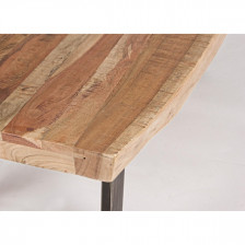 Piano in legno di acacia e gambe in metallo