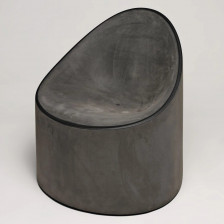 Lounge chair di design finitura moleskin antracite
