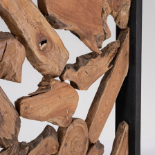 Dettaglio pannello interno in legno di teak