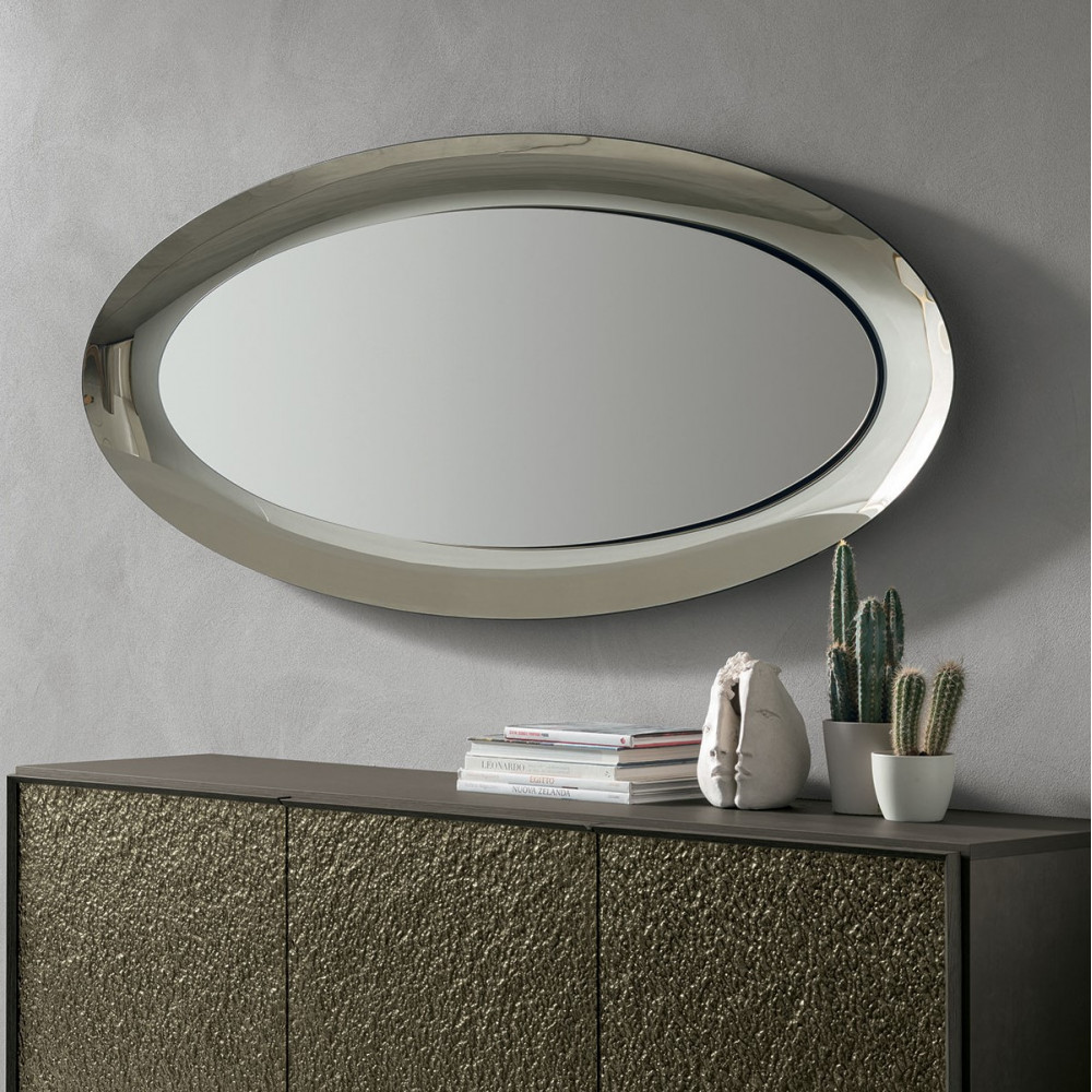 Specchio grande ovale in vetro curvato Anubi 170 Targetpoint