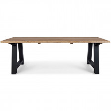 Visione frontale tavolo da esterno in legno teak Rolland Bizzotto