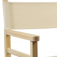 Sedia regista in legno di faggio naturale con tessuto cotone Ecrù - dettaglio